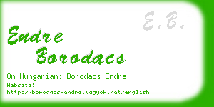 endre borodacs business card